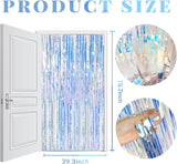 5 Pack Foil Curtain Backdrop Iridescent Metallic Tinsel Foil Fringe