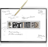 Framed Retirement Decorations Guest Book for Men 12 x16 Black