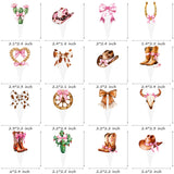 Western Cowgirl Bow Cupcake Toppers 48Pcs Brown Pink Cowgirls Birthday