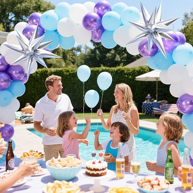 KARLURE Purple and Blue Balloon Arch Garland Kit for Girls Princess