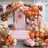145PCS Fall Pink Balloon Arch Kit Boho Baby Shower Decorations for