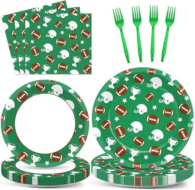 100 Pcs Football Tableware Set Football Themed Party Supplies for