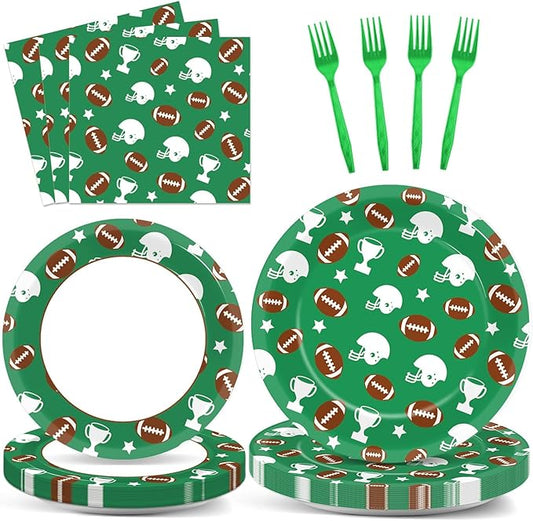 100 Pcs Football Tableware Set Football Themed Party Supplies for