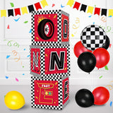 Race Car 1st Birthday Party Supplies Red Yellow Black Balloon Box