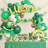 136Pcs St Patrick's Day Balloon Arch Garland Kit Green Gold White