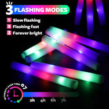 wellent 200 PCS LED Foam Glow Sticks Bulk, Glow in the Dark Party