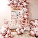 PartyWoo Rose Gold Balloons 100pcs Different Sizes of 18 12 10 5 Inch