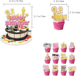 43Pcs Pink Movie Night Party Decoration Including Cupcake Toppers