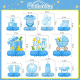 Boy Baby Shower Decorations Set - Kit with blue Honeycomb
