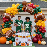 Football Party Decorations with Ruby red Green Brown Balloon Garland