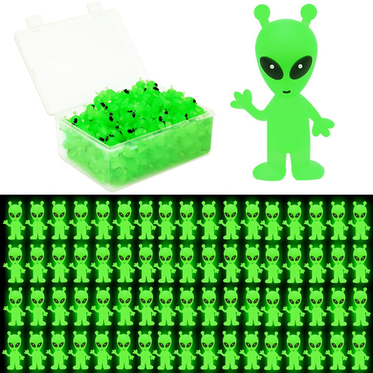 Entallor 120 Pcs Mini Alien Figures Glow in The Dark, Small Luminous