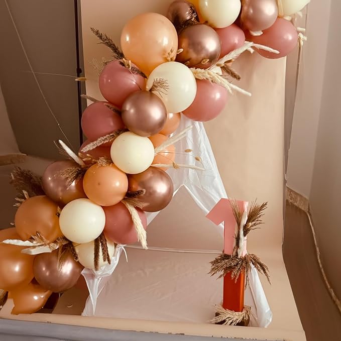 Retro Blush Pink Balloons, 60 Packs 12 Inch Dusty Pink Metallic