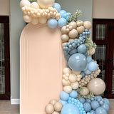 HILAVO Dusty Blue Balloons 12 Inch Pastel Fog Blue Slate White Sand