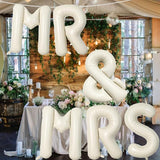 40 Inch Beige MR & MRS Balloons for Wedding Decor, Large Cream Mr and