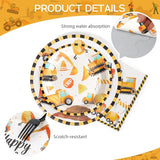 96Pcs Construction Birthday Party Supplies Construction Truck Paper