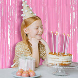 Pink Party Streamers Foil Fringe Backdrop Curtains Tinsel Streamers Bi