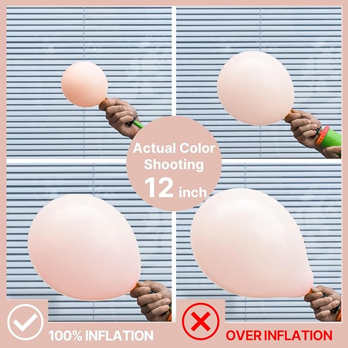 PartyWoo Pastel Orange Balloons 100 pcs Different Sizes of 36 18 12