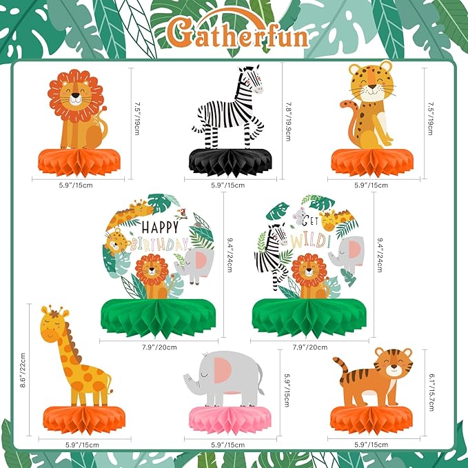 Safari Birthday Decorations Table Centerpiece Jungle Animals Theme
