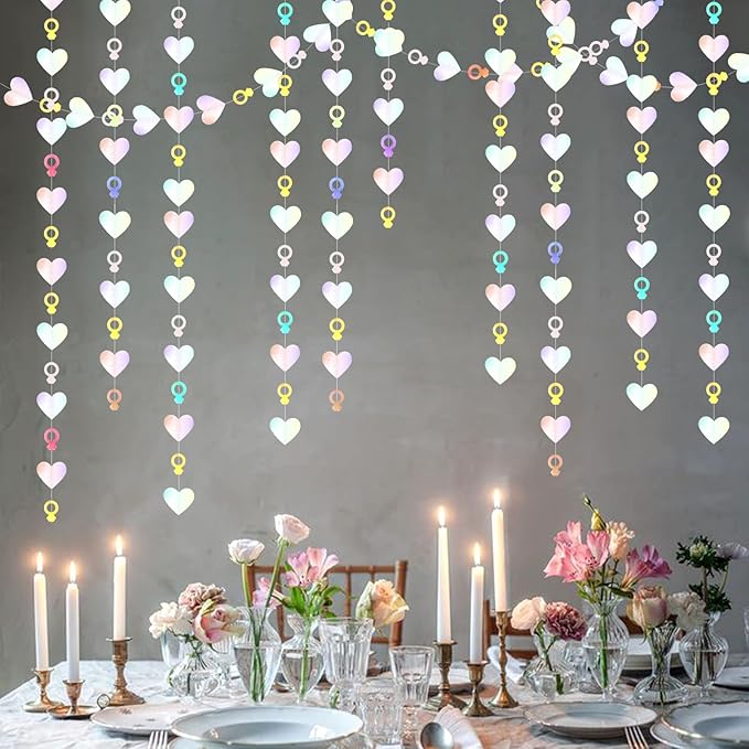 Engagement Bachelorette Party-Decorations Iridescent Heart-Ring