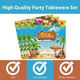 96PCS Hawaiian Aloha Tableware Set Luau Tropical Dinnerware