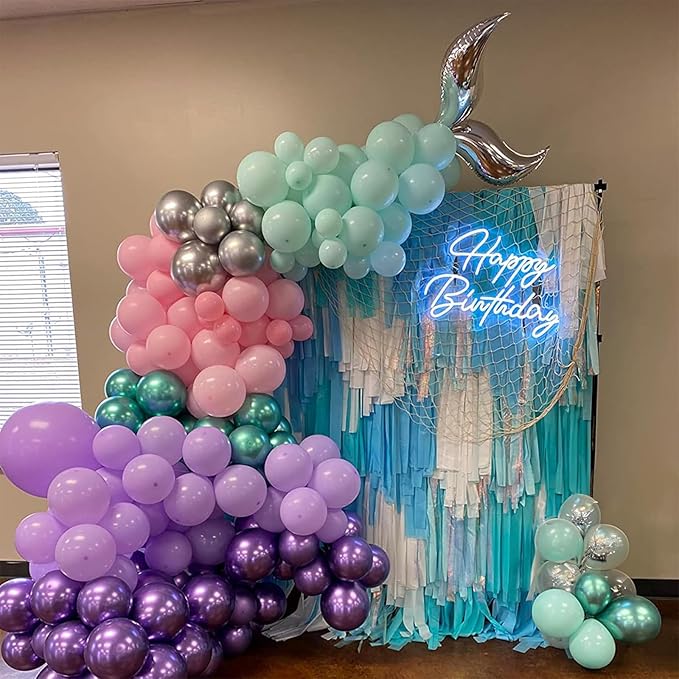 Togvu Mermaid Party Balloon Set, 60 Packs 12 Inches Metallic Purple