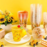 50 Pcs Construction Cups Construction Birthday Party Supplies 12 oz