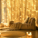 Color Changing Curtain Lights, Pink Room Decor 8 Modes LED String