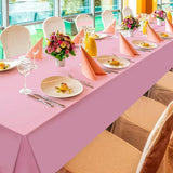 3Pcs Light Pink Tablecloth,Disposable Plastic Tablecloths,Waterproof