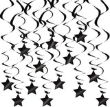 BEISHIDA Black Stars Hanging Swirls Bachelorette Graduation Hanging