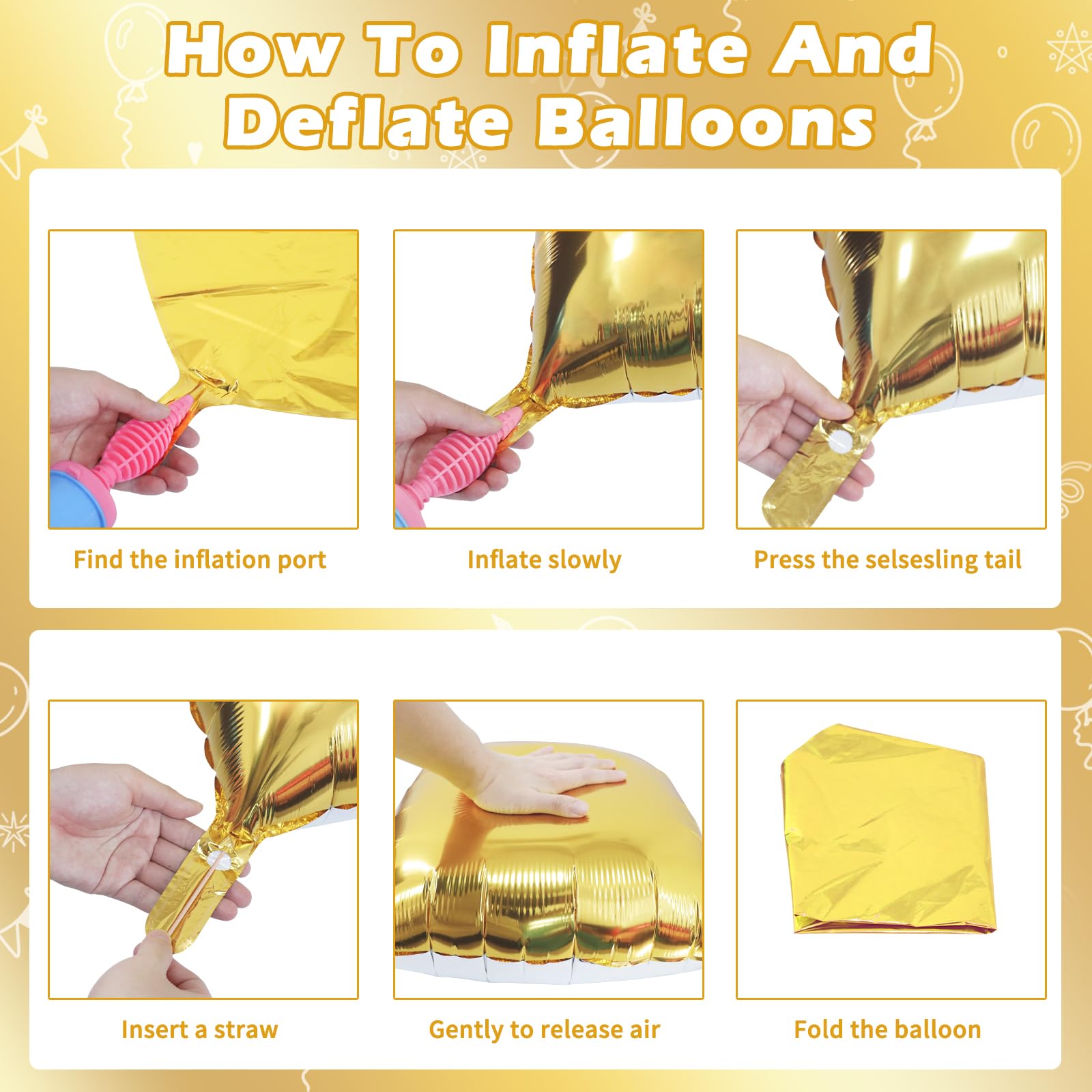 Gold Square Foil Balloons Wall Tunnel Backdrop Double Sided Metallic