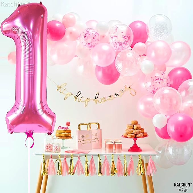KatchOn, Hot Pink 1 Balloon Number for First Birthday - 40 Inch |