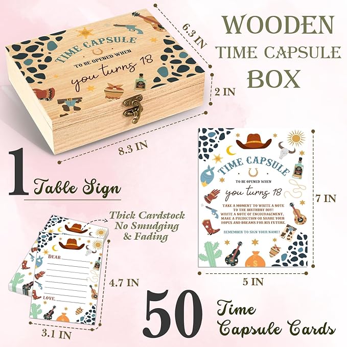 Cowboy Memory Time Capsule Kit Baby 1st Birthday Memory Time Capsule