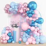 Amandir 153pcs Pink Blue Balloon Garland Arch Kit, Different Sizes 18