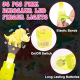 36Pcs Pink Dinosaur LED Finger Lights Pink Dinosaurs Glow in the