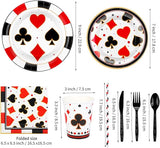 147 Pieces Casino Theme Party Supplies Tableware Set Includes Plates