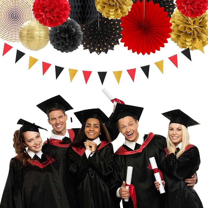 Red Black Gold Casino Theme Party Decorations 20pcs Game Night Paper