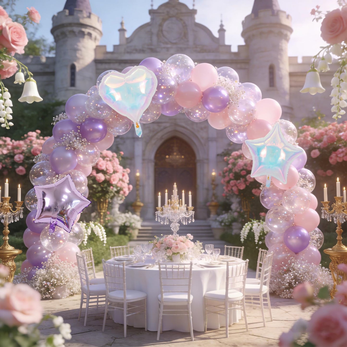 Pink and Purple Balloons, Pastel Pale Pink Light Purple Lilac