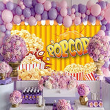 Movie Night Backdrop, 10x10ft Vinyl, Popcorn Photography Background