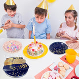 Serve 35 Guests Black and Rose Gold Party Supplies,7 Inch Black and
