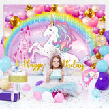 144Pcs Purple Unicorn Party Decorations Birthday Supplies for Girls