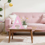 Qunclay Pink Crystal Diamond Letter Wall Decor, Glitter Wooden Bling