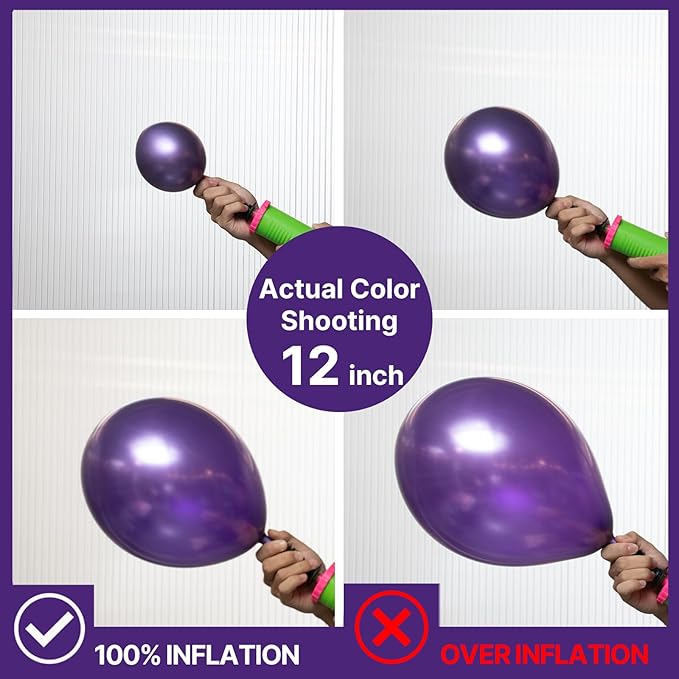 PartyWoo Metallic Purple Balloons 140pcs Different Sizes of 18 12 10