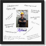 13x13 Retirement Signature Frame with Plexiglass Cover - Holds 4x6