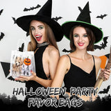 24 Pcs Halloween Clear Gift Bags Skeleton Plastic Bags with Handles
