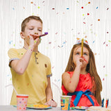 Voircoloria 3 Pack 3.3x8.2 Feet White Foil Fringe Backdrop Curtains,