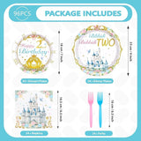 96Pcs Princess Birthday Party Supplies Bibbity Boppity Two Party