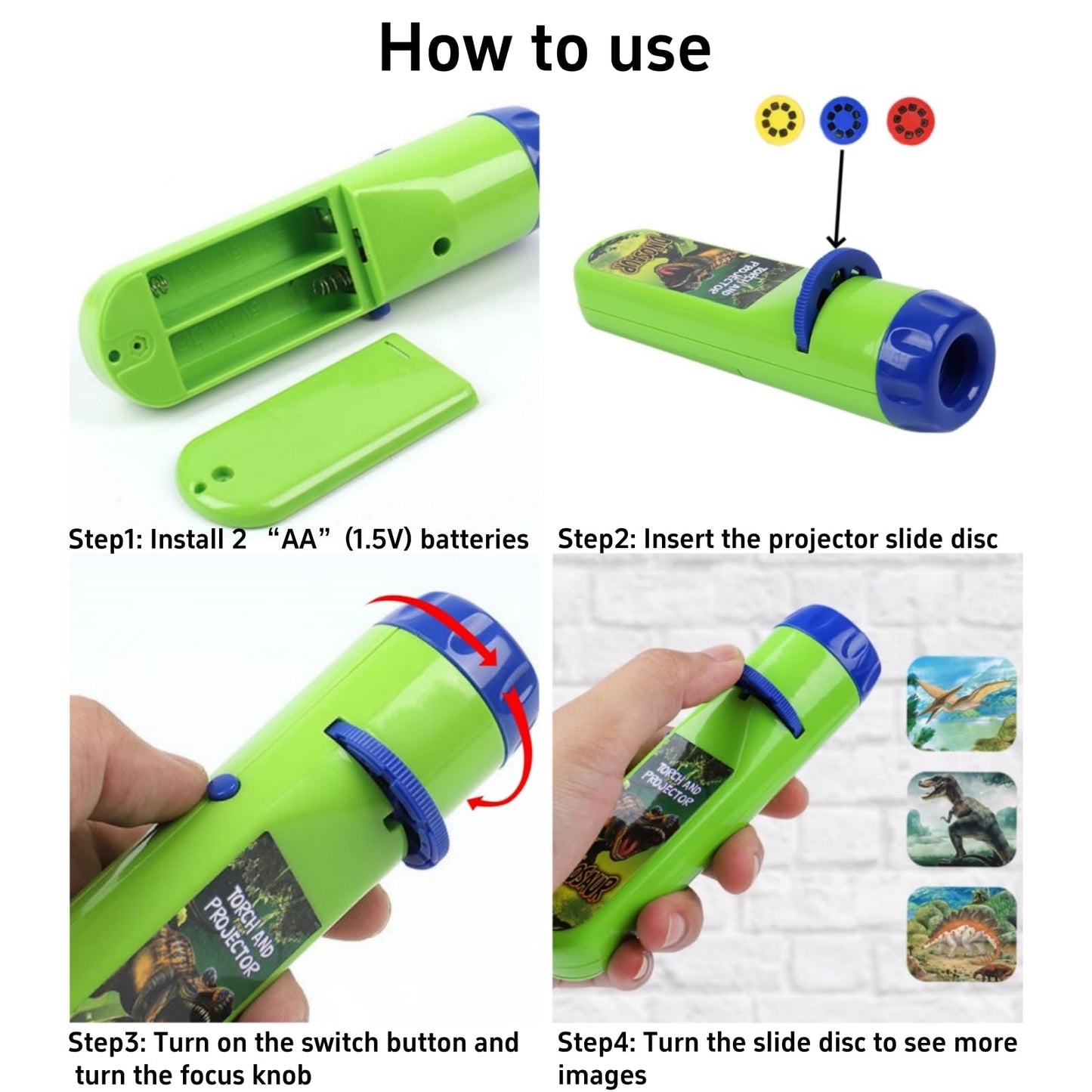 Georgie Porgy Slide Torch Projector Toys Flashlight for Kids