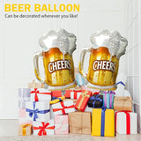 Beer Cup Balloons Set of 2, Beer Mug Cheers Foil Balloons Fit for