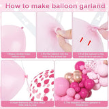 Amandir 153pcs Pink Balloon Garland Arch Kit, Different Sizes 18 12