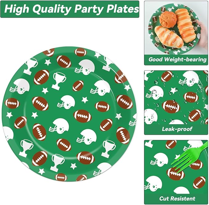 100 Pcs Football Tableware Set Football Themed Party Supplies for
